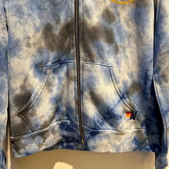 Aviator Nation Hamptons Logo Tie-Dye Full Zip Hoodie size small